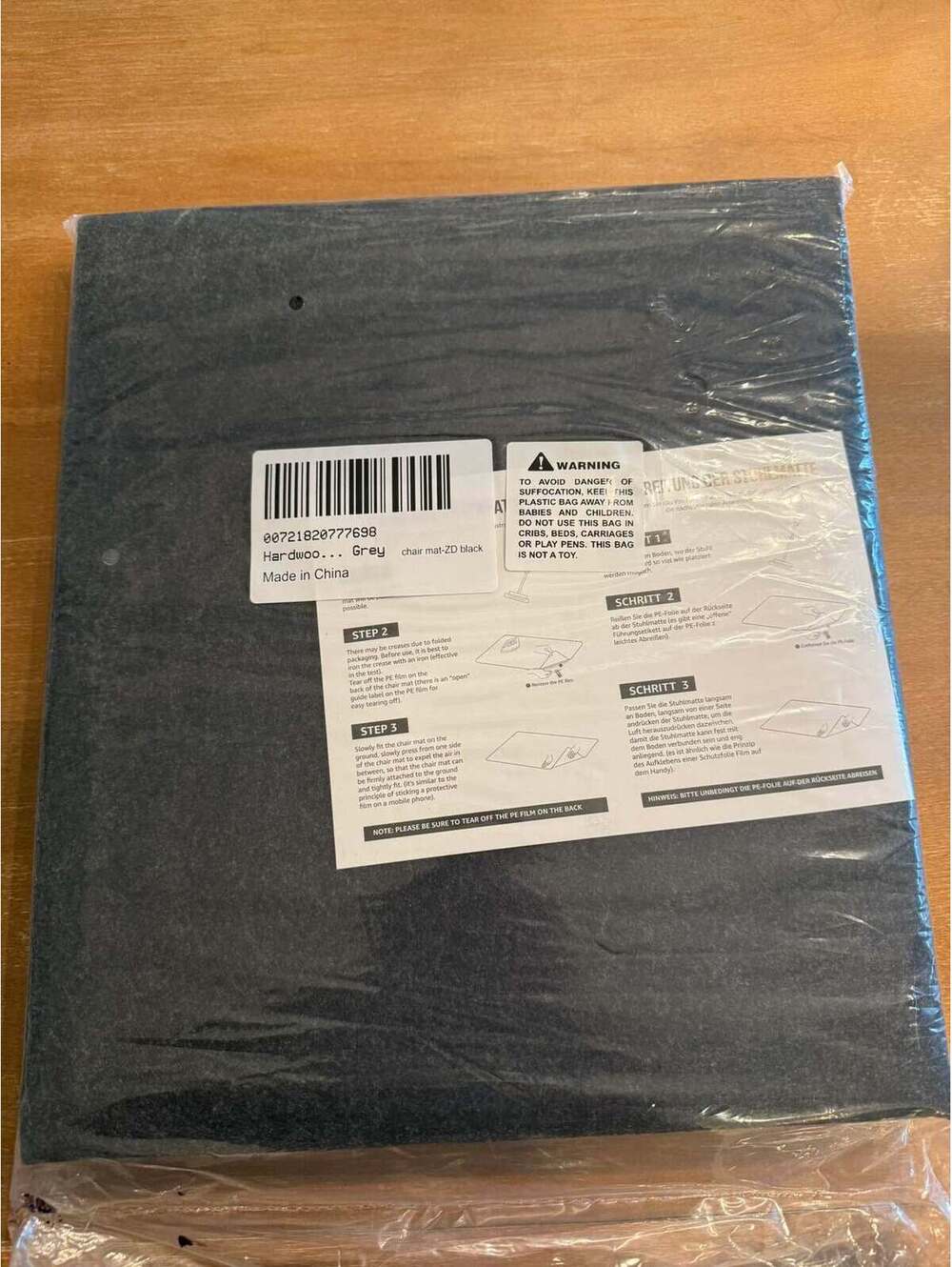 Brand New Gray Hardwood Floor Chair Mat – Sealed in Package